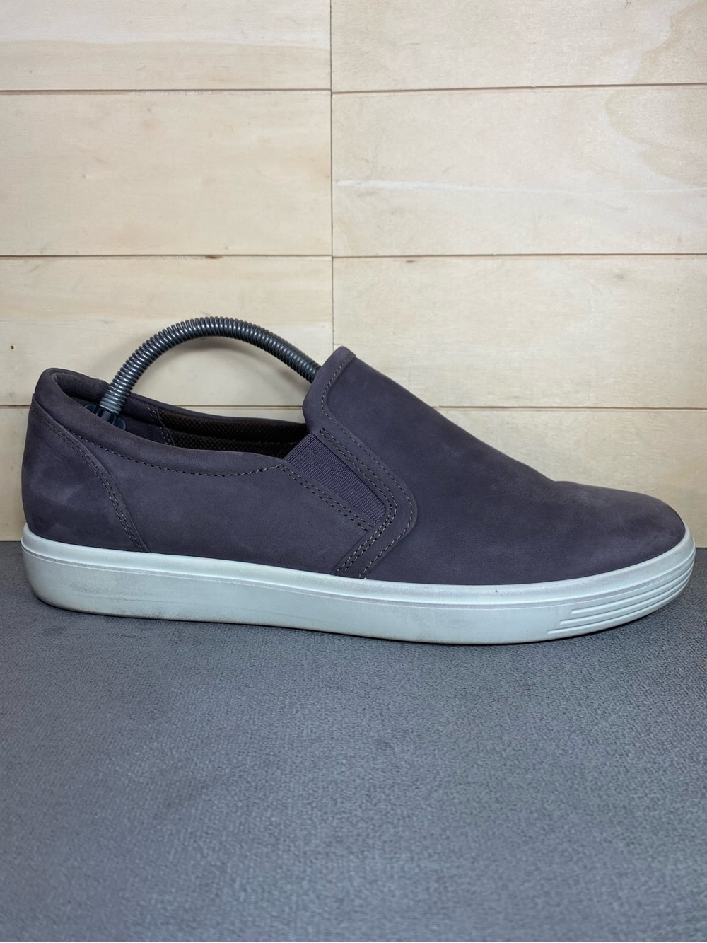 Ecco Soft 7 Slip-Ons Purple Nubuck Leather Women's Size 11.5 Shoes EU42 Sneakers